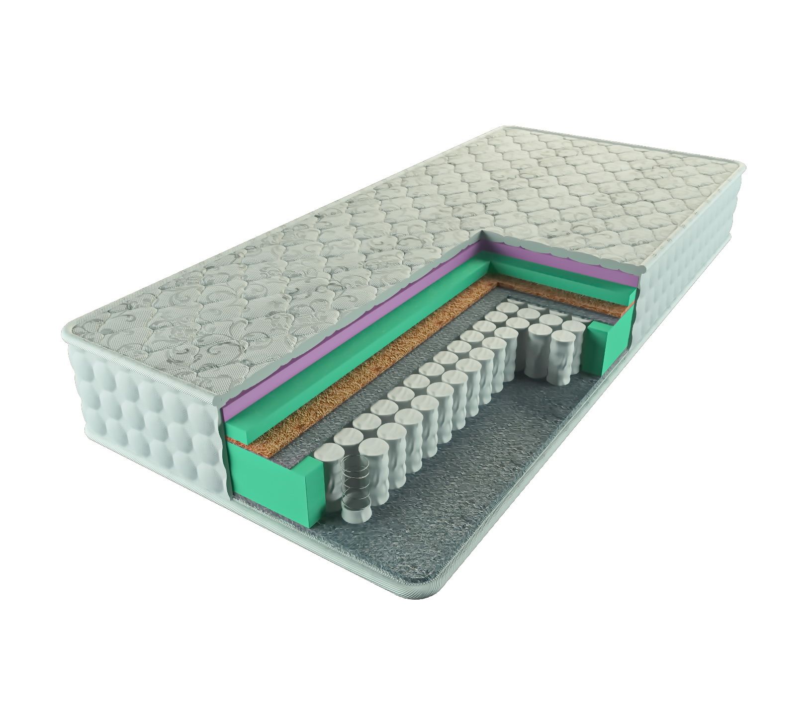 Средне-жесткий пружинный матрас (Micro 2000 пружин) Кристалл